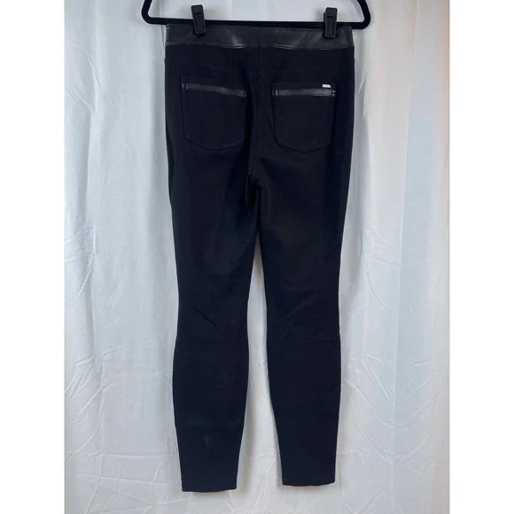 White House Black Market Skinny Leg Faux Leather Front Women's Size 2R Jeggings - Picture 7 of 12